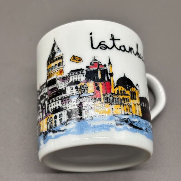 Treasures of Turkey Istanbul Turkish Coffee Cup & Saucer Set Vintage Harbor Ship - Picture 4 of 9